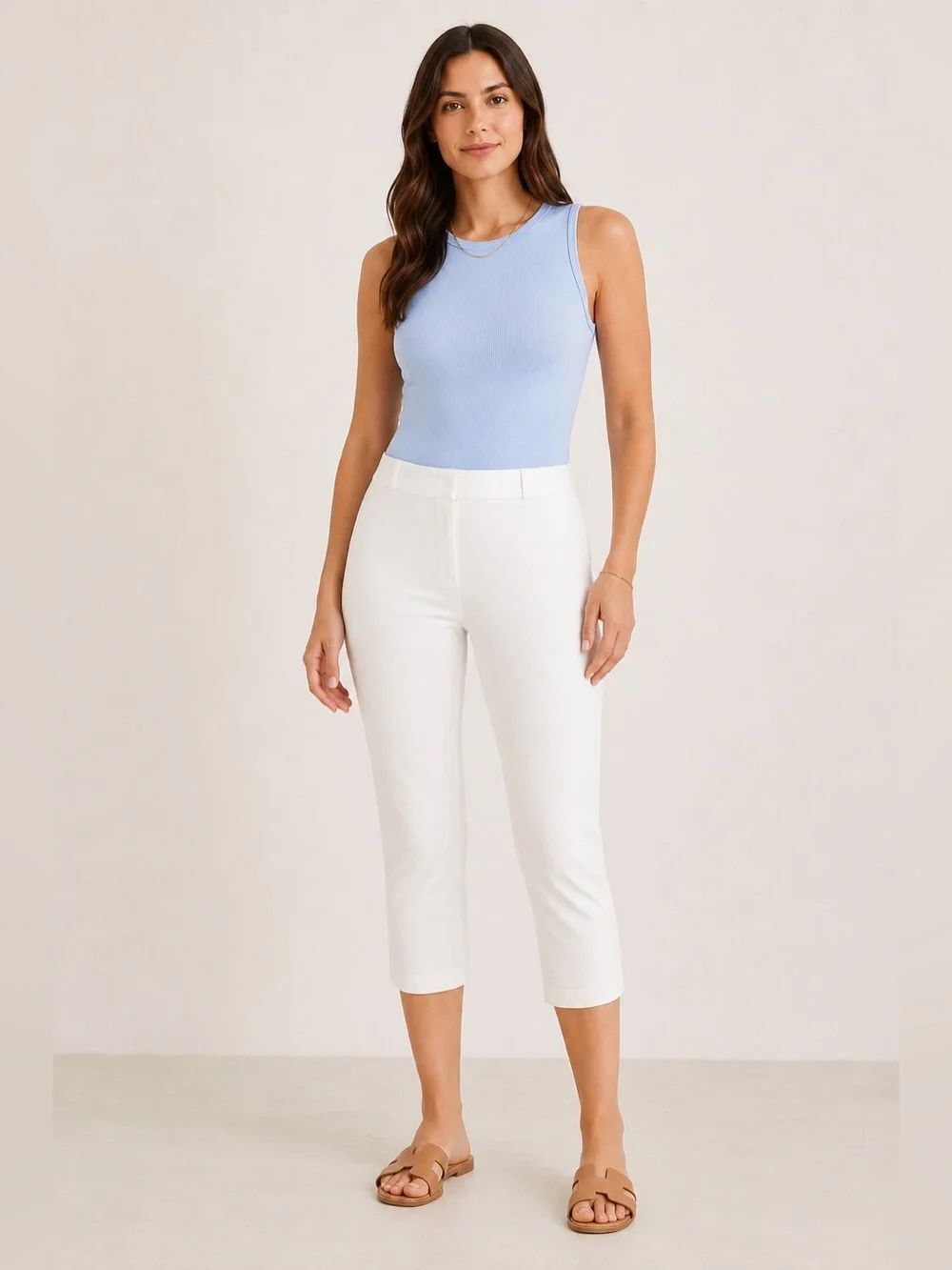 Chicos white cotton capri pants NWT Size 1/Medium/8 classic comfortable